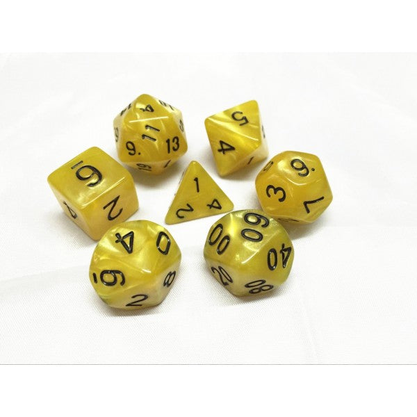 HD Dice Pearl Yellow with Black 7ct Polyhedral Dice Set Dice Other