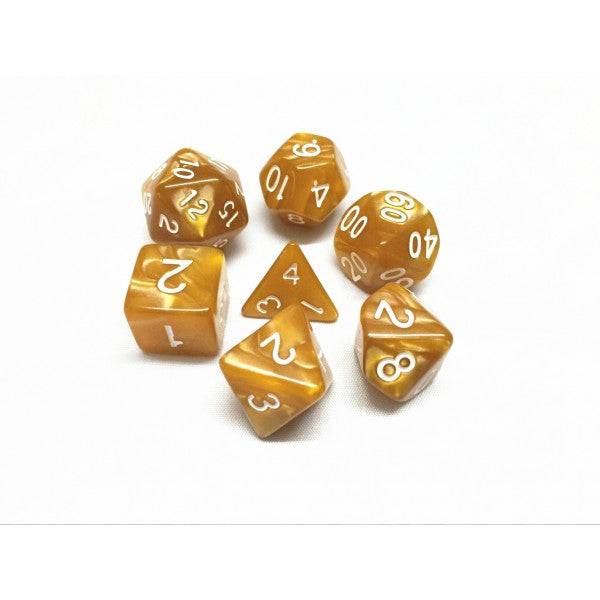 HD Dice Golden Pearl 7ct Polyhedral Dice Set Dice Other