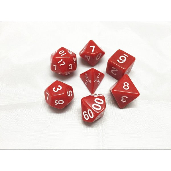 HD Dice Opaque Red 7ct Polyhedral Dice Set Dice Other