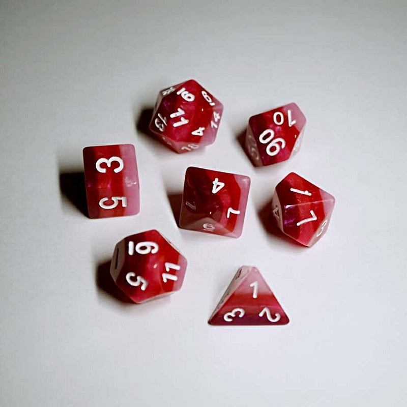 HD Dice Layered Red Gradient 7ct Polyhedral Dice Set Dice Other   