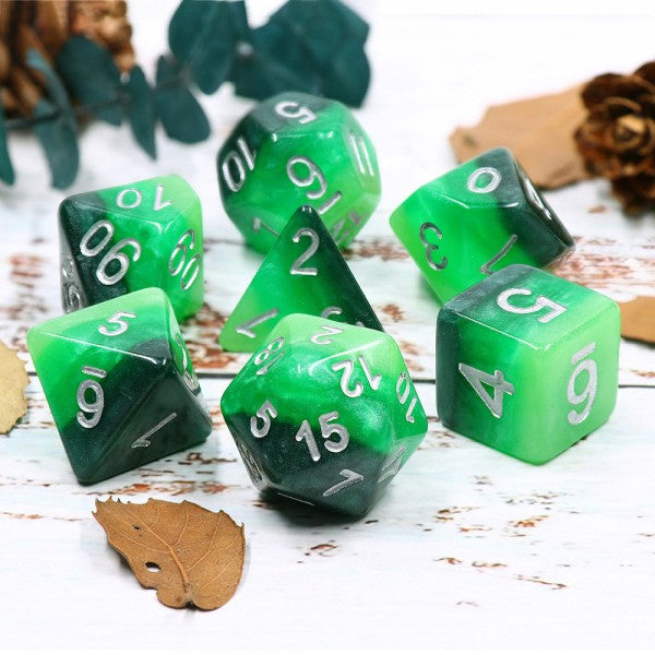 HD Dice Layered Green Gradient 7ct Polyhedral Dice Set Dice Other