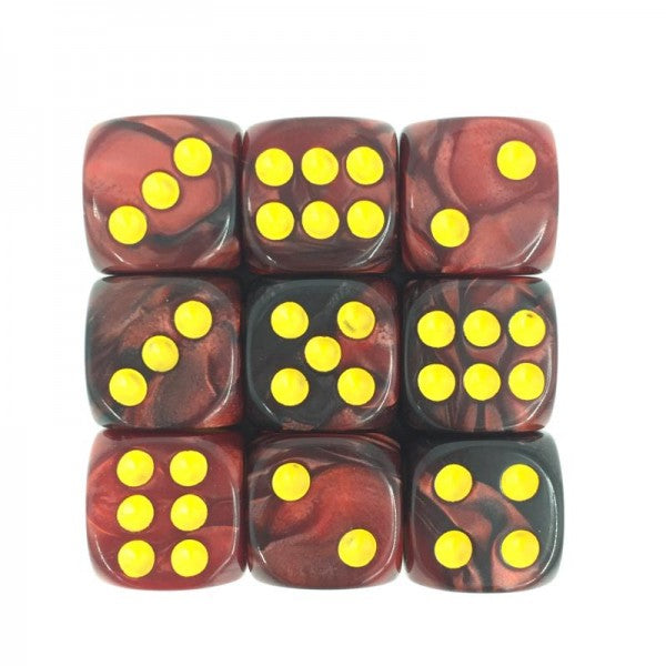 HD Dice Blend Color Dark Red - Black/Yellow 12mm D6 Set  Other   