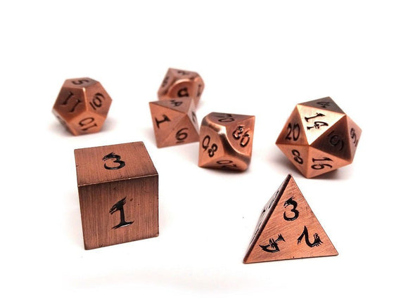 Easy Roller Metal Dice of Ancient Dragons Copper/Black 7ct Polyhedral Set Home page Other   