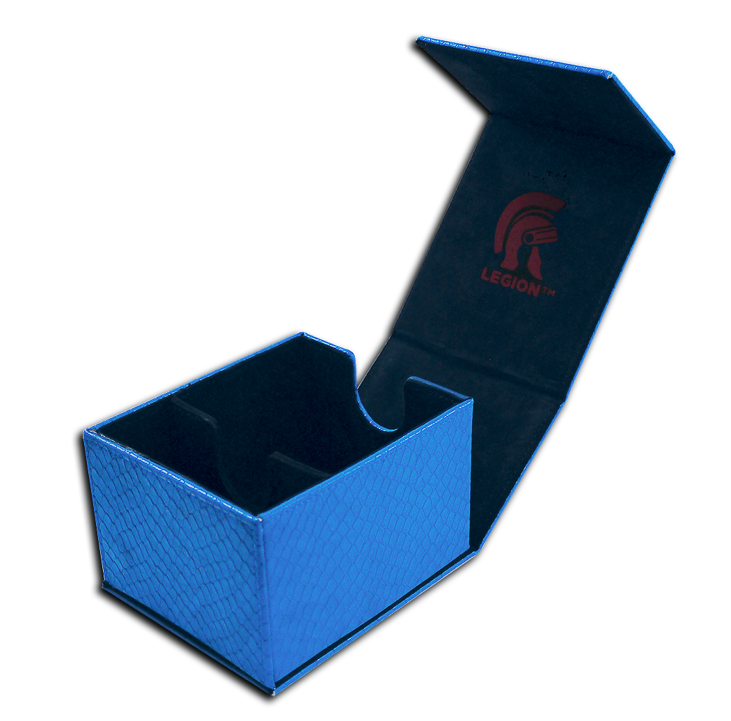 Legion Dragon Hide Hoard Plus Deck Box Blue Supplies Legion Supplies   