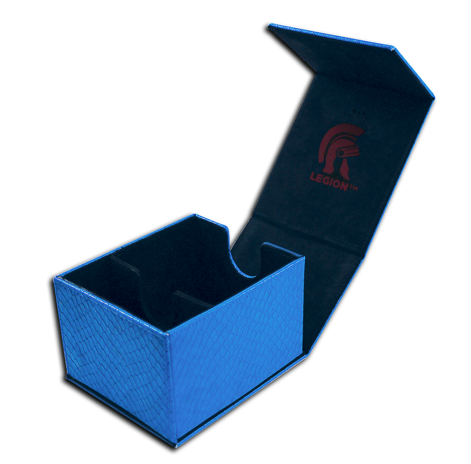 Legion Dragon Hide Hoard Plus Deck Box Blue Supplies Legion Supplies   
