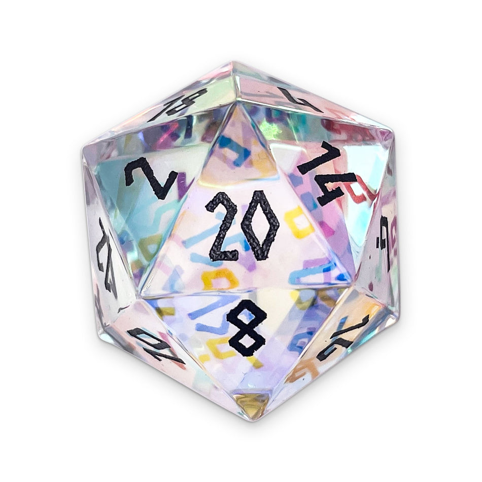 K9 Glass 30mm Boulder - Black Font Dice Norse Foundry