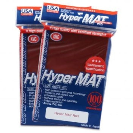 KMC Standard Card Sleeves 100ct USA Hyper Matte Red Supplies KMC Sleeves   