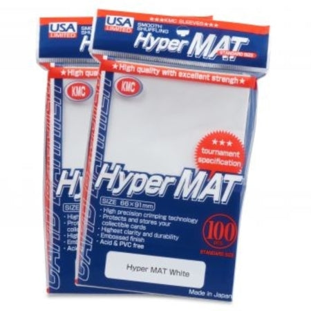 KMC Standard Card Sleeves 100ct USA Hyper Matte White Supplies KMC Sleeves   