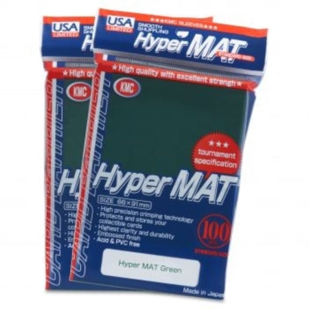 KMC Standard Card Sleeves 100ct USA Hyper Matte Green Supplies KMC Sleeves   