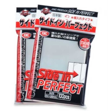 KMC Standard Card Sleeves 100ct Side In Perfect Size Clear Supplies KMC Sleeves   