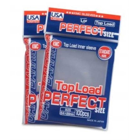 KMC Standard Card Sleeves 100ct USA Perfect Size Clear Supplies KMC Sleeves   