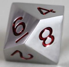 Koplow 20mm Metal Dice w/Red Single D10 Dice Other   