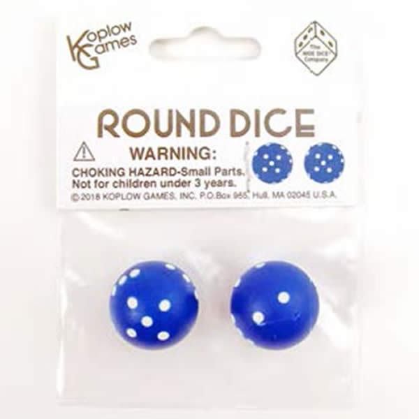 Koplow Round Dice Pair Opaque Navy  Koplow Games   