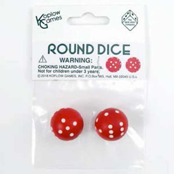 Koplow Round Dice Pair Opaque Red  Koplow Games   