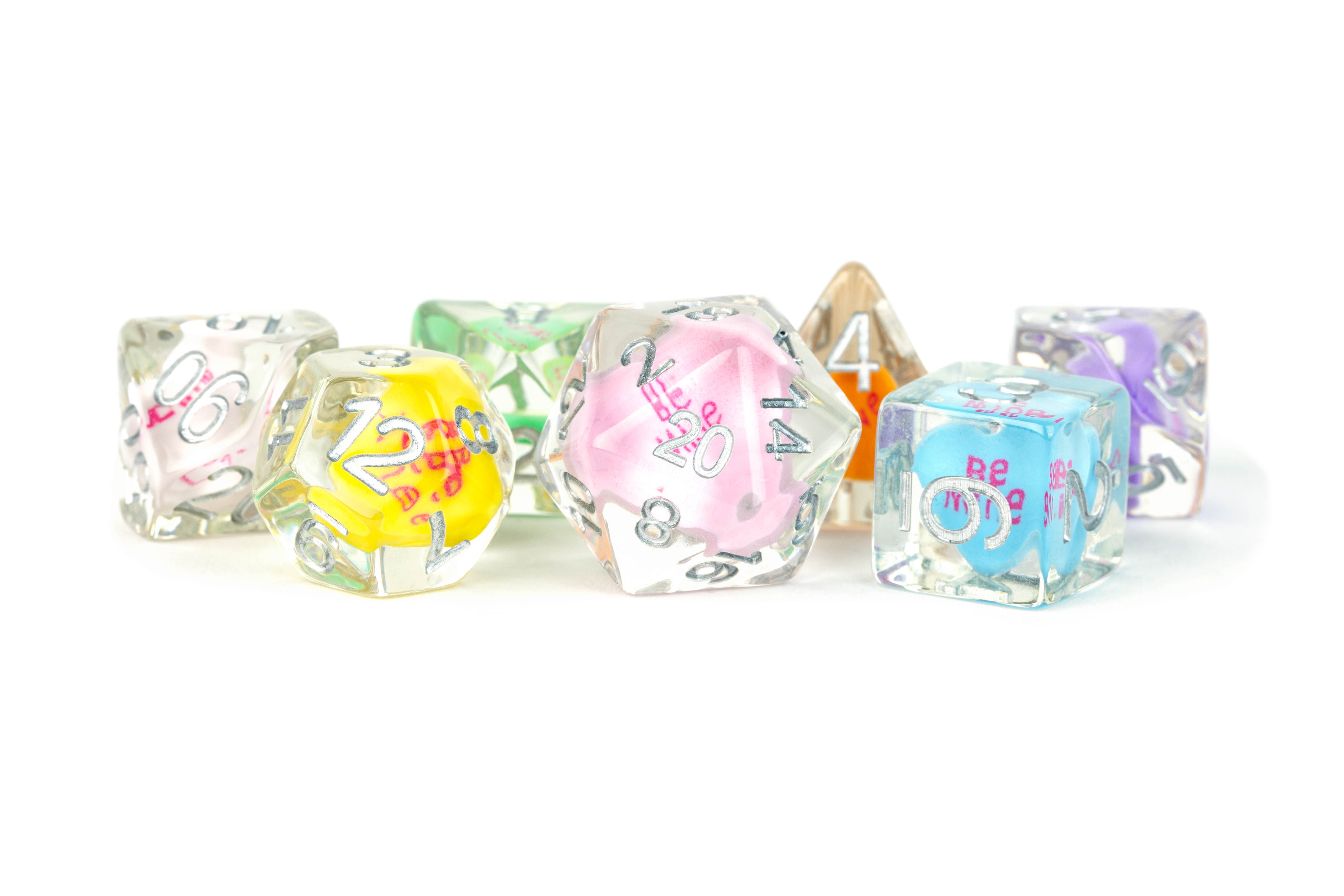 Metallic Dice Games 7ct Polyhedral Dice Set Love Dice FanRoll by Metallic Dice Games   