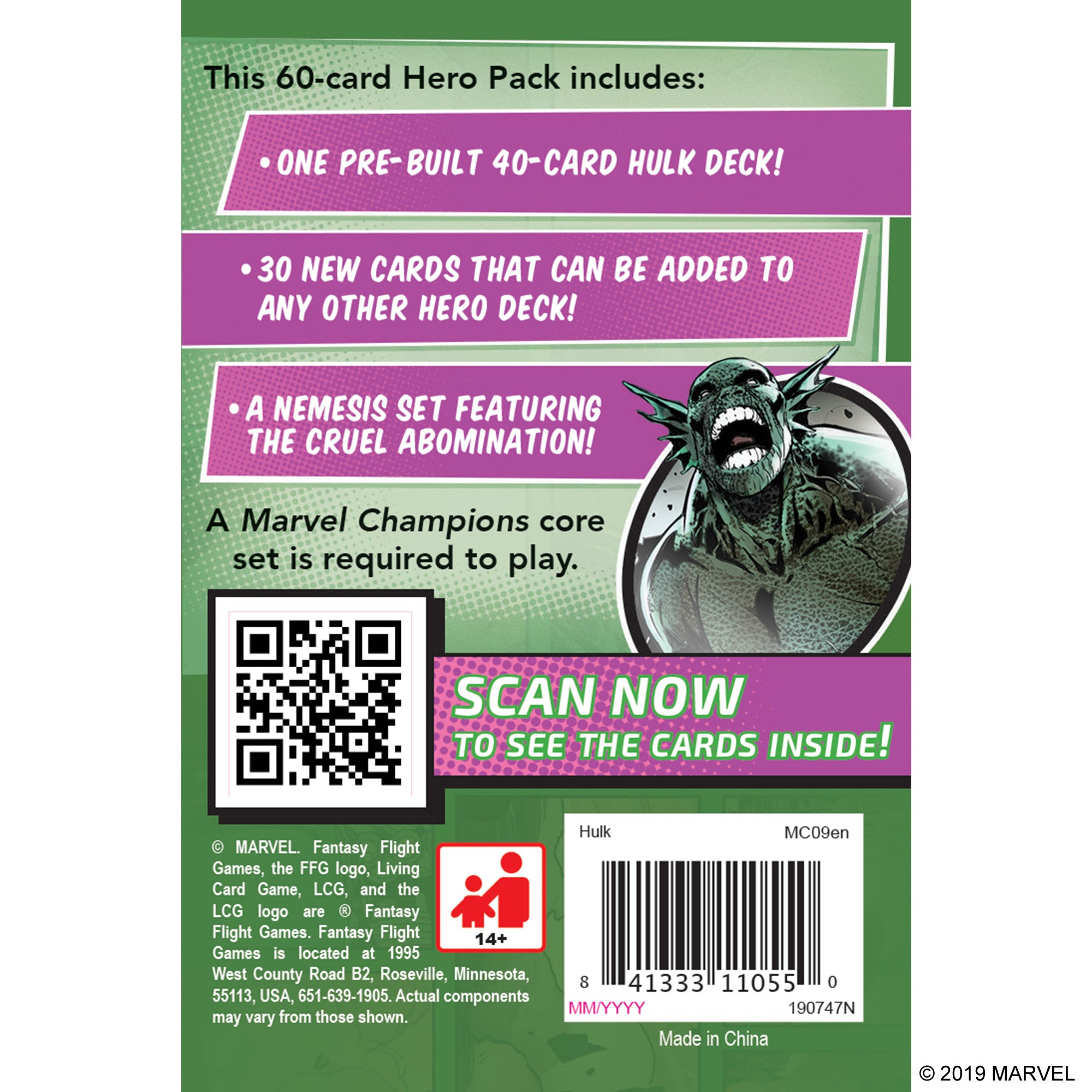 Marvel Champions LCG: Hulk Hero Pack Card Games Fantasy Flight   
