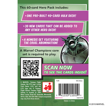 Marvel Champions LCG: Hulk Hero Pack Card Games Fantasy Flight   