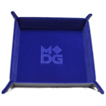 Metallic Dice Games Blue Velvet Leather Folding Dice Tray Dice FanRoll by Metallic Dice Games   