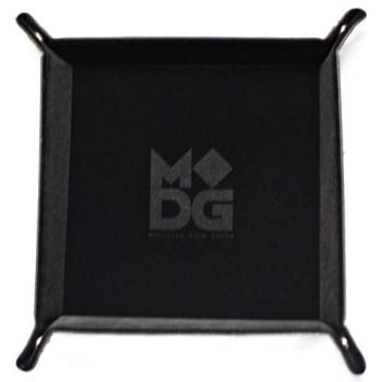 Metallic Dice Games Black Velvet Leather Folding Dice Tray Supplies FanRoll by Metallic Dice Games   