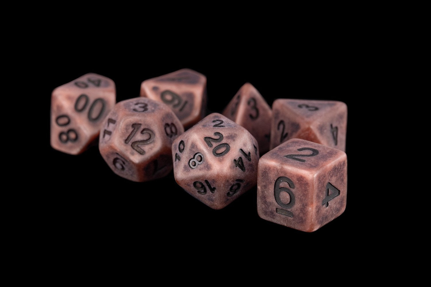 Metallic Dice Games Ancient Copper 7ct Polyhedral Dice Set Dice FanRoll by Metallic Dice Games   