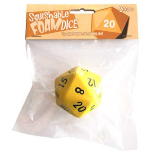 Squishable Foam Dice 2" Yellow D20 Home page Other   