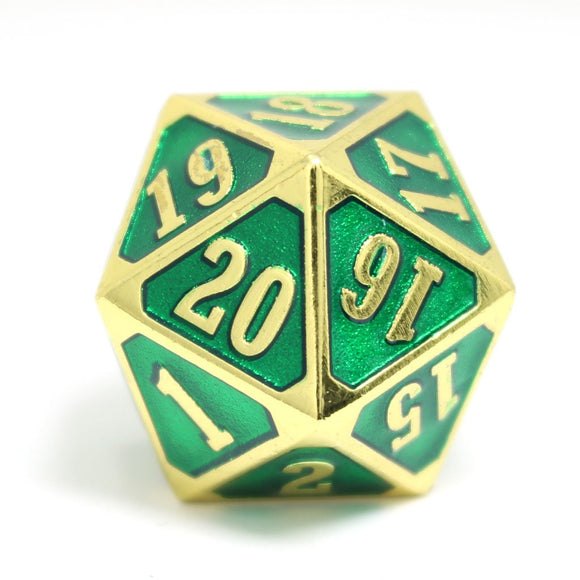 Die Hard Dice Metal Spindown D20 Shiny Gold Emerald Home page Other   