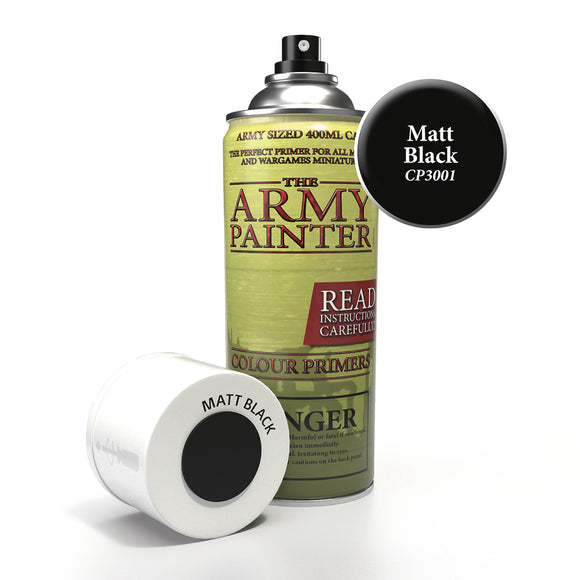 Colour Primer Spray: Matt Black Paints Army Painter   