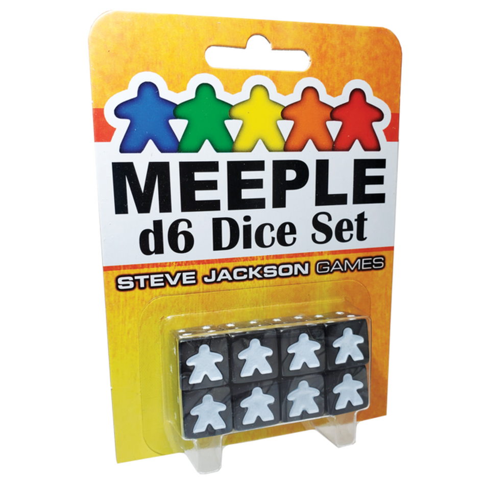 Meeple D6 Dice Set Black Dice Steve Jackson Games