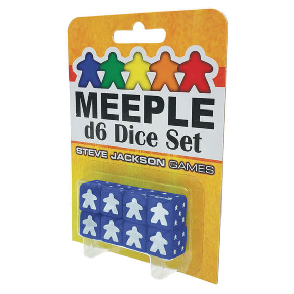 Meeple D6 Dice Set Blue Home page Steve Jackson Games   