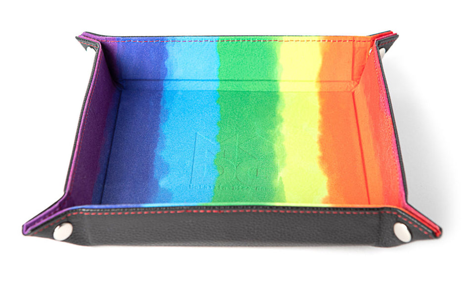 Metallic Dice Games Rainbow Velvet Leather Folding Dice Tray Supplies FanRoll by Metallic Dice Games