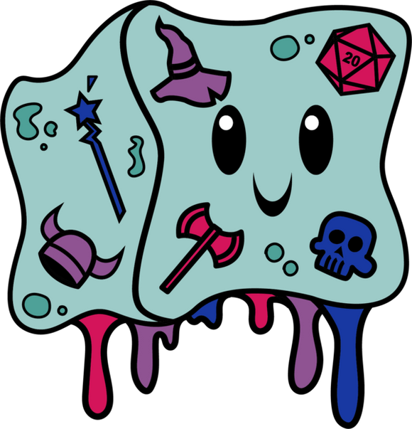 Gelatinous Cube Pride Pin: Bisexual Clothing & Accessories Foam Brain Games