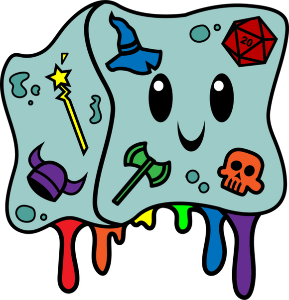 Gelatinous Cube Pride Pin: Rainbow Clothing & Accessories Foam Brain Games