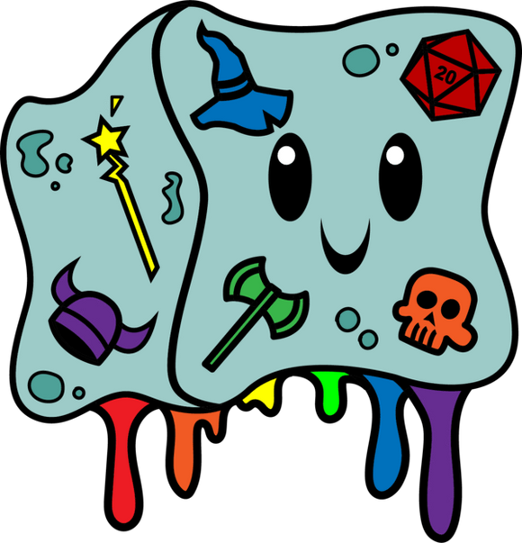 Gelatinous Cube Pride Pin: Rainbow Board Games Foam Brain Games   