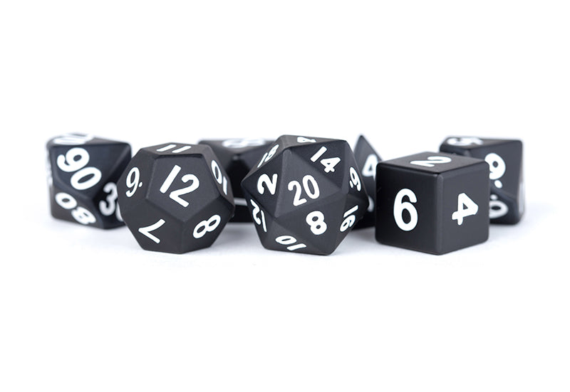 Metallic Dice Games Black Metal 7ct Polyhedral Dice Set Dice FanRoll by Metallic Dice Games