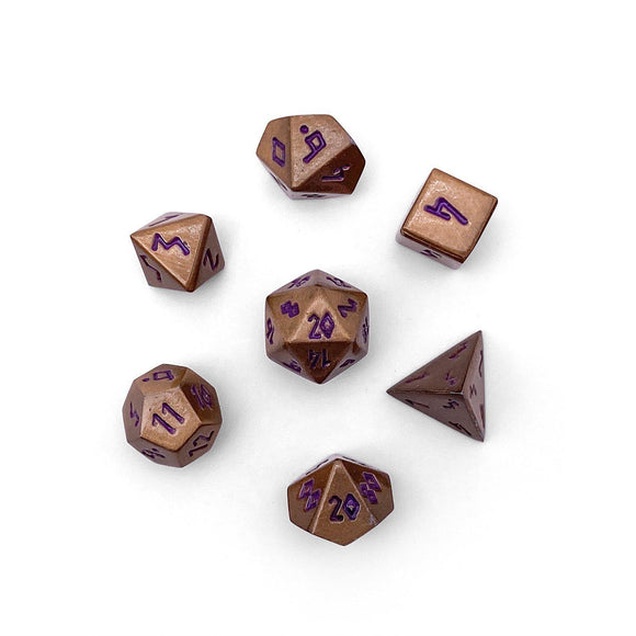 Pebble 10mm Alloy Mini Polyhedral Dice Set - Mystic Copper Home page Norse Foundry   