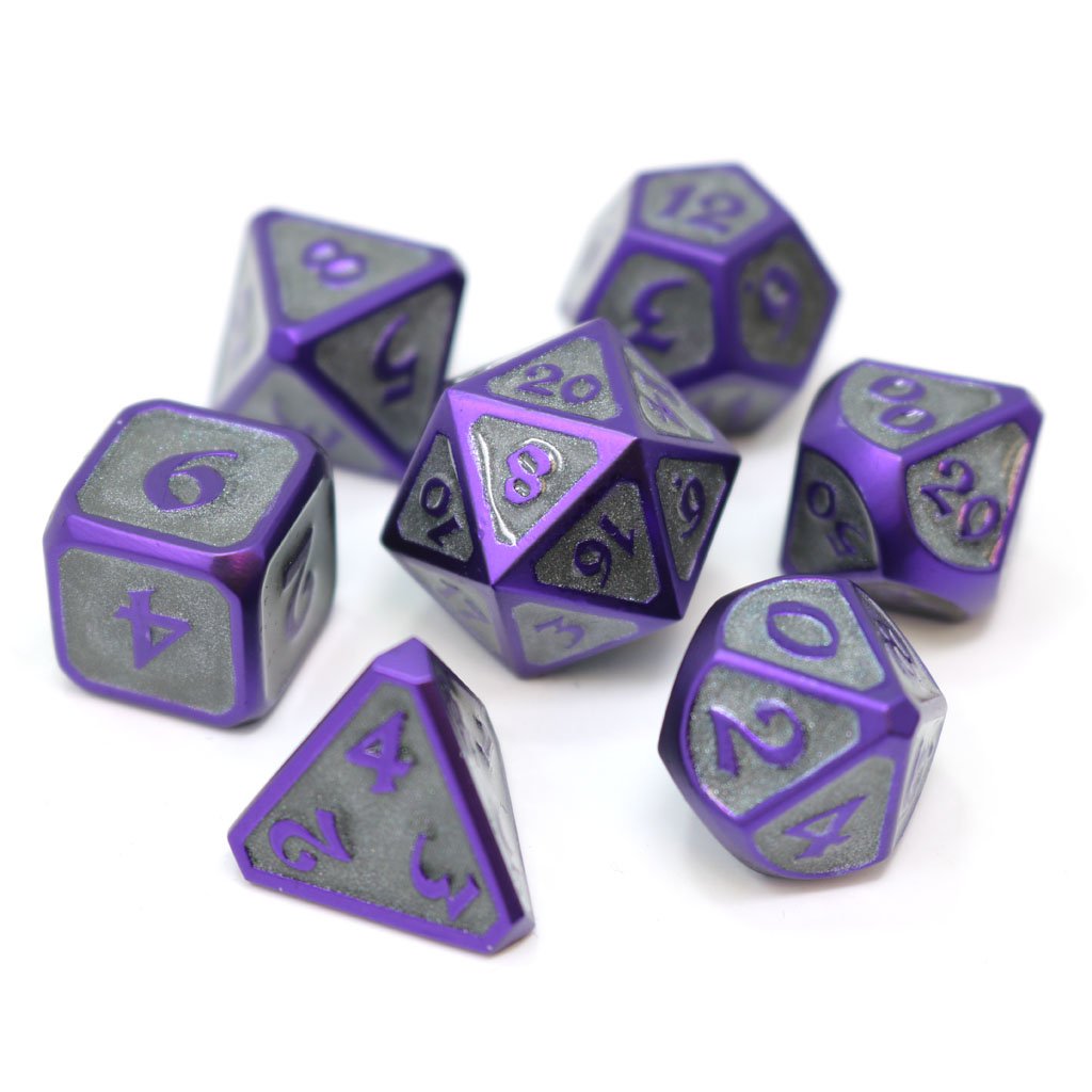 Die Hard Dice Metal Mythica Infernal Omen 7ct Polyhedral Set Dice Die Hard Dice