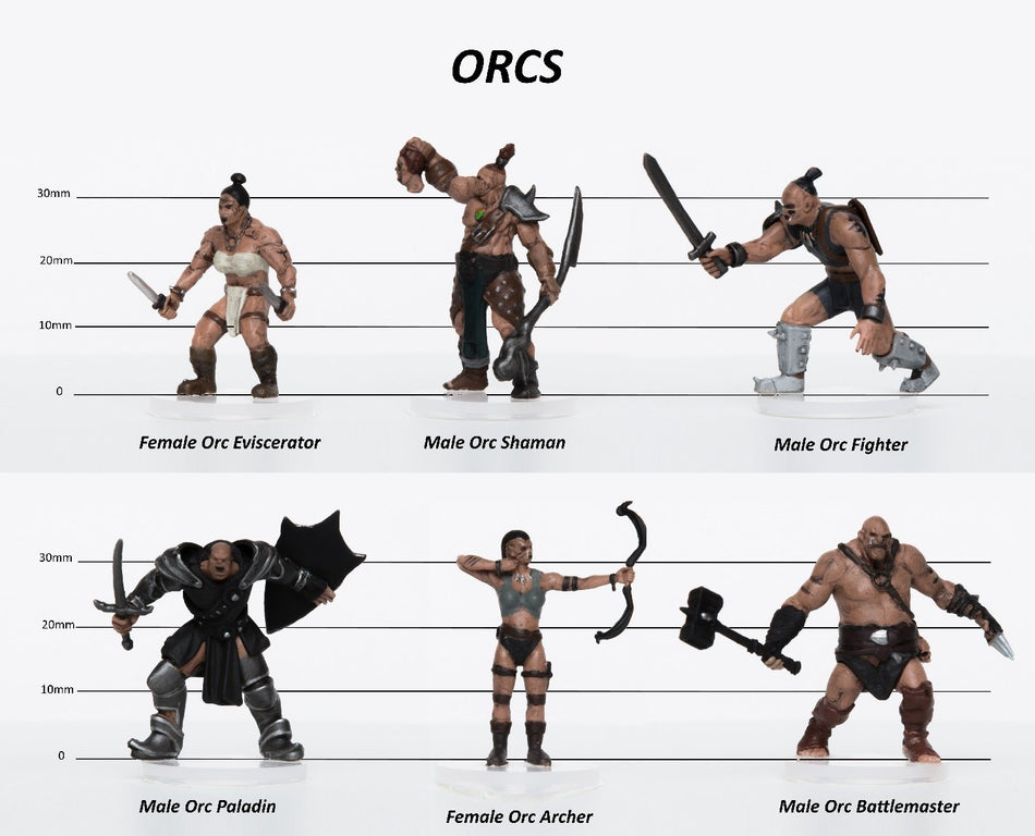 Characters of Adventure Prepainted Miniature Set - Orcs Miniatures Role 4 Initiative