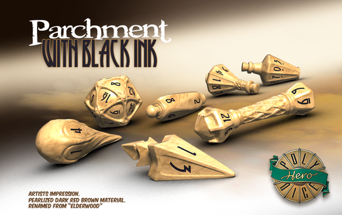 PolyHero Wizard Parchment 7ct Dice Set Dice Other