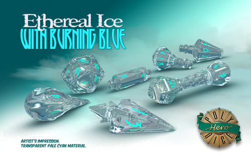PolyHero Wizard Ethereal Ice 7ct Dice Set Dice Other