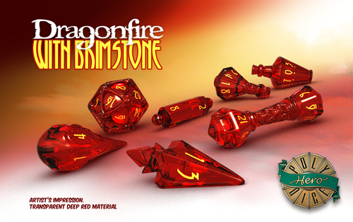 PolyHero Wizard Dragonfire 7ct Dice Set Dice Other