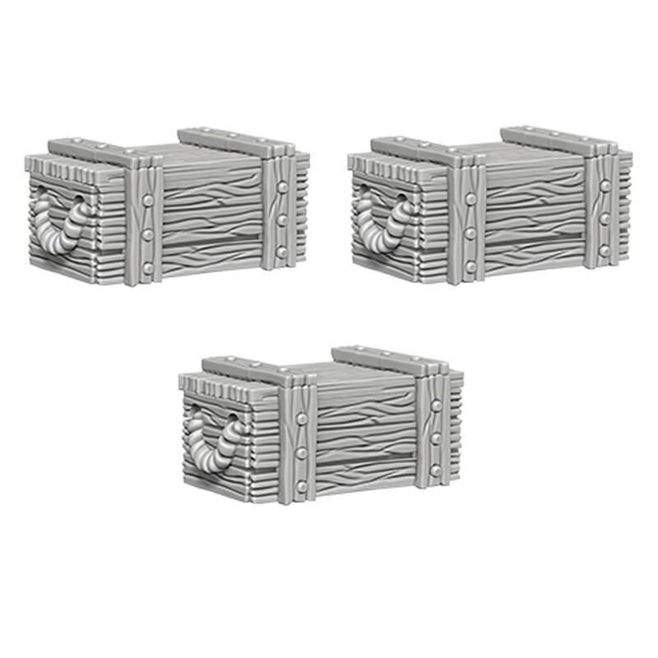 WizKids Deep Cuts Unpainted Miniatures: Crates Miniatures WizKids   