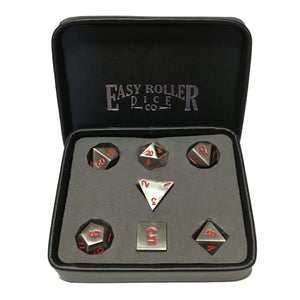 Easy Roller Metal Legendary Silver Red 7ct Polyhedral Set Home page Easy Roller Dice   