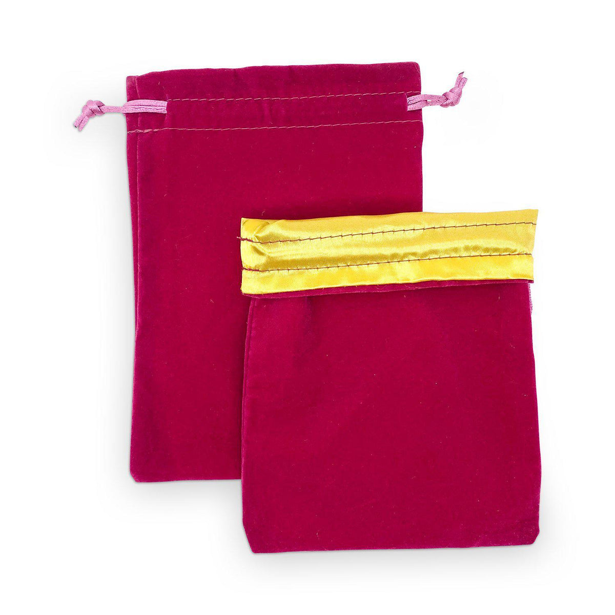 Norse Foundry Velvet Dice Bag - Pink w/ Yellow Satin Dice Norse Foundry