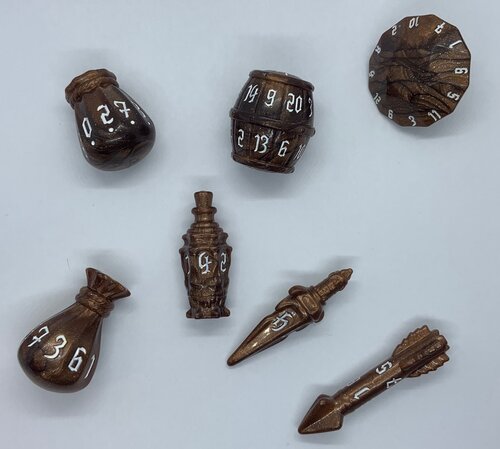 PolyHero Rogue Top Brass 7ct Dice Set Dice Other