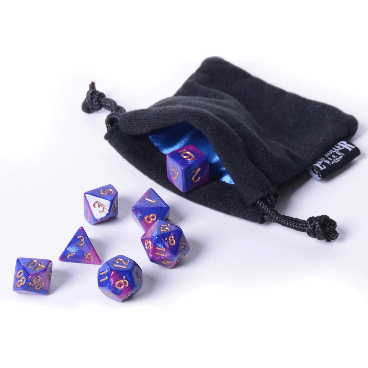 Easy Roller Purple Dawn 7ct Polyhedral Set with Bag Dice Easy Roller Dice