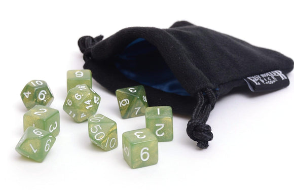 Easy Roller Olive Green 10ct Polyhedral Set with Bag Home page Easy Roller Dice   