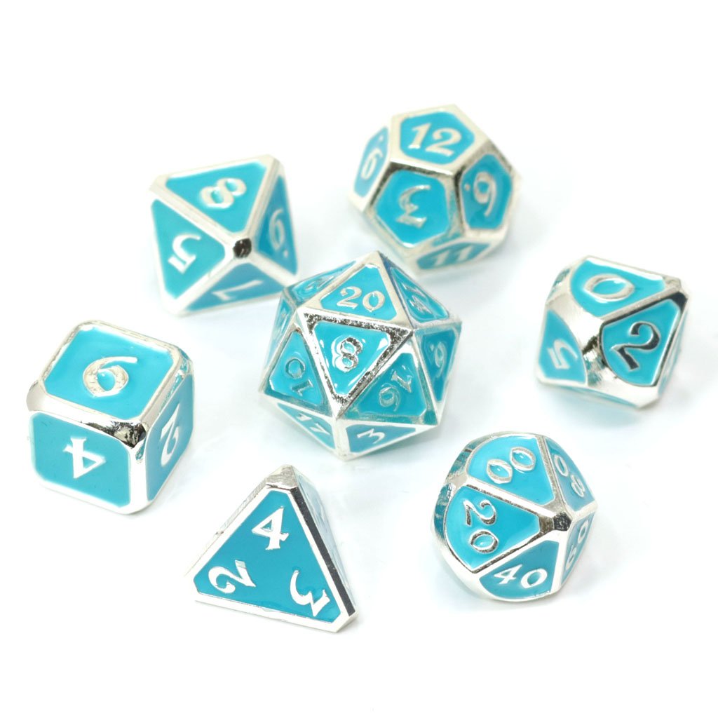 Die Hard Dice Metal AfterDark Neon Rain 7ct Polyhedral Set Dice Die Hard Dice