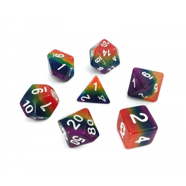 HD Dice Layered Rainbow 7ct Polyhedral Dice Set Dice Other