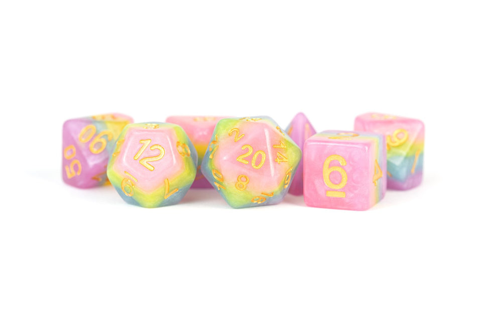 Metallic Dice Games Pastel Fairy 7ct Polyhedral Dice Set Dice FanRoll by Metallic Dice Games