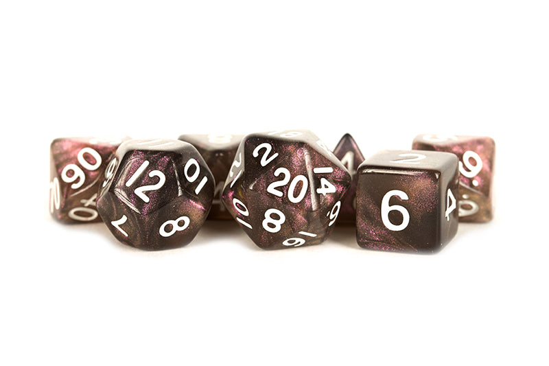 Metallic Dice Games Stardust Supervolcano 7ct Polyhedral Set Dice FanRoll by Metallic Dice Games   
